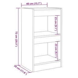 Berkfield Home Book Cabinet/Room Divider Artisan Oak 40x30x72 cm in Brown - Size: 40 x 30 x 72 cm - thumbnail 9