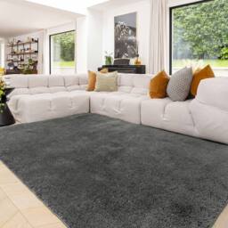Kukoon Grey Washable Machine Wash Shaggy Rug - Size: 120 cm x 170 cm - thumbnail 1
