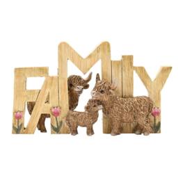 "Country Living Highland Cow Plaque ""Family"" in Brown" - thumbnail 2