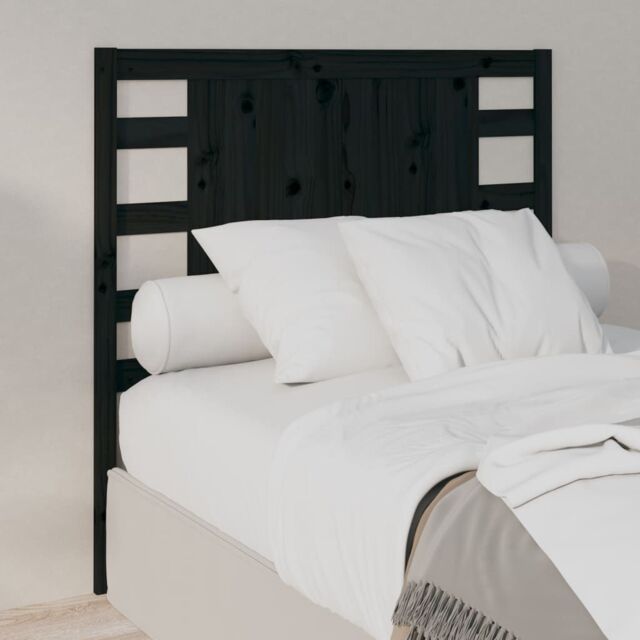 Berkfield Home Headboard Black 96x4x100 cm Solid Wood Pine - Size: 96 x 4 x 100 cm - image 1