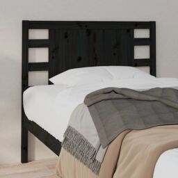 Berkfield Home Headboard Black 96x4x100 cm Solid Wood Pine - Size: 96 x 4 x 100 cm - thumbnail 4
