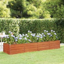 Berkfield Home Garden Raised Bed Rusty 320x80x45 cm Corten Steel in Brown - Size: 320 x 80 x 45 cm