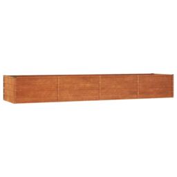 Berkfield Home Garden Raised Bed Rusty 320x80x45 cm Corten Steel in Brown - Size: 320 x 80 x 45 cm - thumbnail 2
