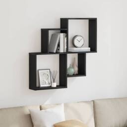 Berkfield Home Modern Black Oak Wall Cabinet - 80x15x78.5 cm, Made from Engineer - Size: 80x15x78.5 cm - thumbnail 2