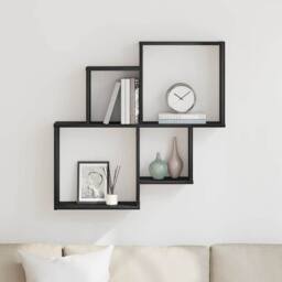 Berkfield Home Modern Black Oak Wall Cabinet - 80x15x78.5 cm, Made from Engineer - Size: 80x15x78.5 cm - thumbnail 4