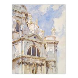 "Artery8 La Salute Church Venice Watercolour Sargent Wall Art Poster Print - Size: W18"" x H24""" - thumbnail 1