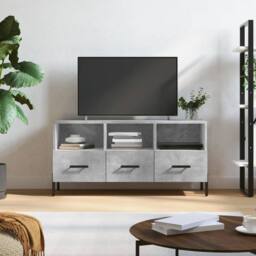 Berkfield Home TV Cabinet Concrete Grey 102x36x50 cm Engineered Wood - Size: 102 x 36 x 50 cm - thumbnail 2