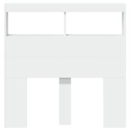 Berkfield Home Headboard Cabinet with LED White 100x17x102 cm - Size: 100 x 17 x 102 cm - thumbnail 6