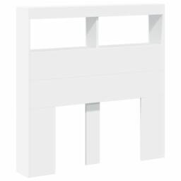 Berkfield Home Headboard Cabinet with LED White 100x17x102 cm - Size: 100 x 17 x 102 cm - thumbnail 3