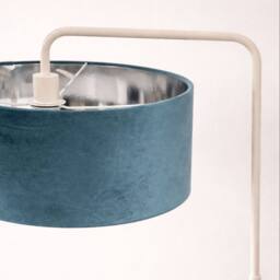 CGC Lighting Kyra Cream Angled Floor Lamp with Large 45cm Velvet Lampshade in Teal - thumbnail 3