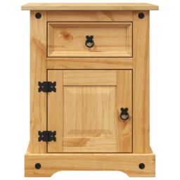 Berkfield Home Bedside Cabinet Mexican Pine Corona Range 53x39x66 cm in Brown - Size: 53 x 39 x 66 cm - thumbnail 3