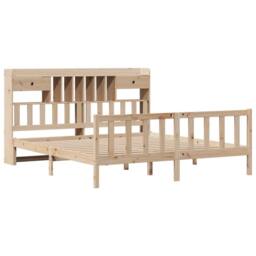 Berkfield Home Bookcase Bed without Mattress 180x200 cm Super King Solid Wood Pine in Brown - thumbnail 3