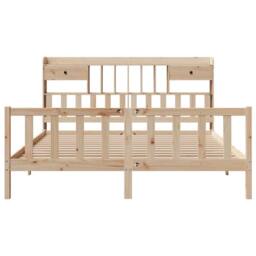 Berkfield Home Bookcase Bed without Mattress 180x200 cm Super King Solid Wood Pine in Brown - thumbnail 4