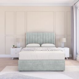 "Sloomy Manhattan Naples Bed Set With 4 Drawers, Mattress & 54"" Headboard in Silver - Size: Small Double" - thumbnail 2