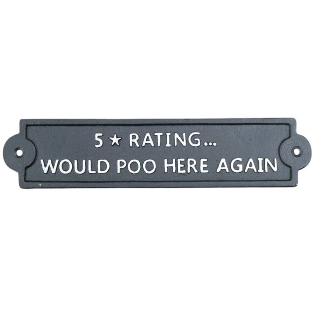 Gifts Direct 2 U Cast Iron Wall Sign - 5 Star Rating in Black - image 1