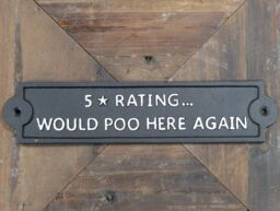 Gifts Direct 2 U Cast Iron Wall Sign - 5 Star Rating in Black - thumbnail 2
