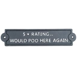 Gifts Direct 2 U Cast Iron Wall Sign - 5 Star Rating in Black - thumbnail 1