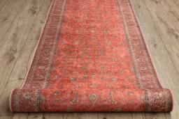 RugsX Anti-Slip Lotus Runner in Red - Size: 100 cm x 120 cm - thumbnail 4