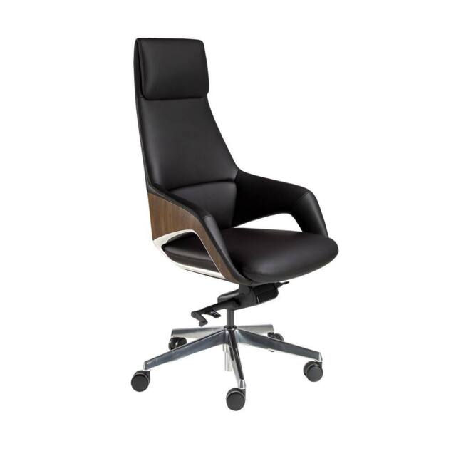 Angel Cerda Swivel Office Chair in Leatherette in Black - image 1
