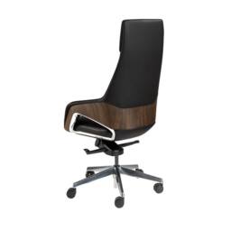 Angel Cerda Swivel Office Chair in Leatherette in Black - thumbnail 5