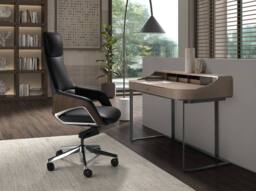 Angel Cerda Swivel Office Chair in Leatherette in Black - thumbnail 4