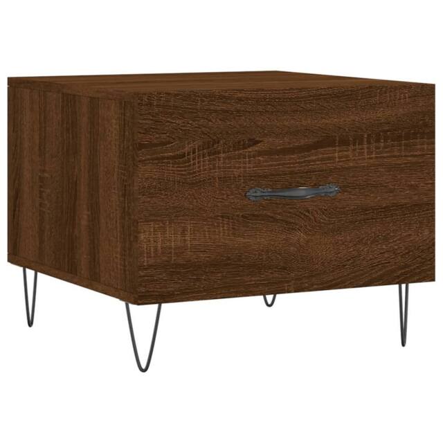 Berkfield Home Coffee Table Brown Oak 50x50x40 cm Engineered Wood - Size: 50 x 50 x 40 cm - image 1