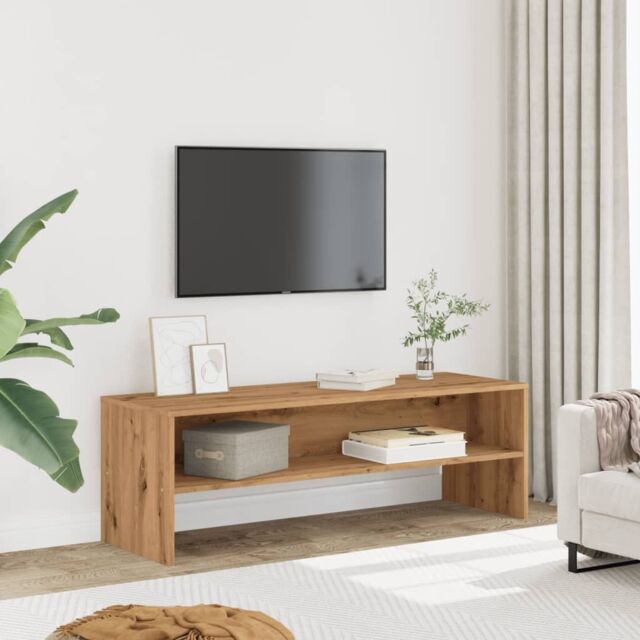 Berkfield Home TV Cabinet Artisian Oak 120x40x40 cm Engineered Wood in Brown - Size: 120 x 40 x 40 cm - image 1