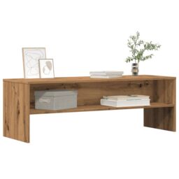 Berkfield Home TV Cabinet Artisian Oak 120x40x40 cm Engineered Wood in Brown - Size: 120 x 40 x 40 cm - thumbnail 3