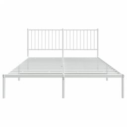 Berkfield Home Metal Bed Frame with Headboard White 160x200 cm - thumbnail 5