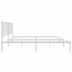Berkfield Home Metal Bed Frame with Headboard White 160x200 cm - thumbnail 6