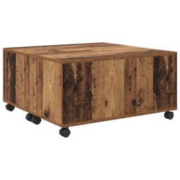 Berkfield Home Coffee Table Old wood 75 x 75 x 38 cm Engineered wood in Brown - thumbnail 8