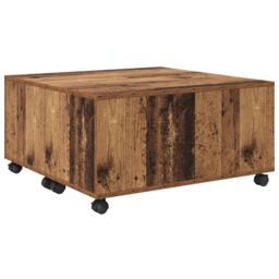 Berkfield Home Coffee Table Old wood 75 x 75 x 38 cm Engineered wood in Brown - thumbnail 2