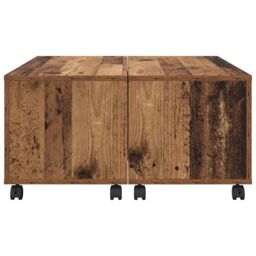 Berkfield Home Coffee Table Old wood 75 x 75 x 38 cm Engineered wood in Brown - thumbnail 7