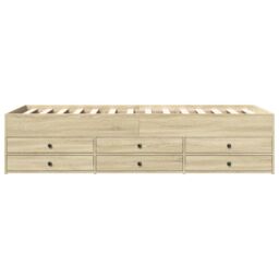 Berkfield Home Daybed with Drawers without Mattress Sonoma Oak 100x200 cm in Brown - thumbnail 4