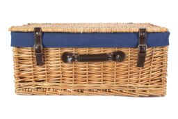 Red Hamper Wicker 55cm Buff Picnic Basket with Cotton Lining in Blue - thumbnail 4