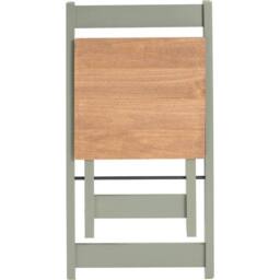 FORGEVIO Set of 2 Green Waxed Pine Folding Dining Chairs Space Saving - thumbnail 4