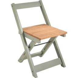 FORGEVIO Set of 2 Green Waxed Pine Folding Dining Chairs Space Saving - thumbnail 2