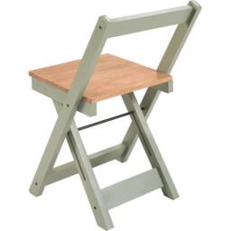 FORGEVIO Set of 2 Green Waxed Pine Folding Dining Chairs Space Saving - thumbnail 3