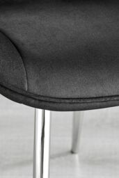 FurnitureboxUK 2x Pesaro Velvet Silver Leg Luxury Dining Chairs in Black - thumbnail 5