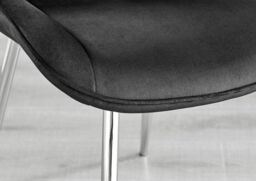 FurnitureboxUK 2x Pesaro Velvet Silver Leg Luxury Dining Chairs in Black - thumbnail 7