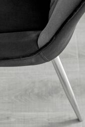 FurnitureboxUK 2x Pesaro Velvet Silver Leg Luxury Dining Chairs in Black - thumbnail 6