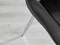 FurnitureboxUK 2x Pesaro Velvet Silver Leg Luxury Dining Chairs in Black - thumbnail 8