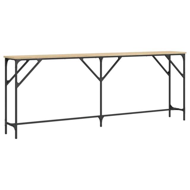 Berkfield Home Console Table Sonoma Oak 200x29x75 cm Engineered Wood in Brown - Size: 200 x 29 x 75 cm