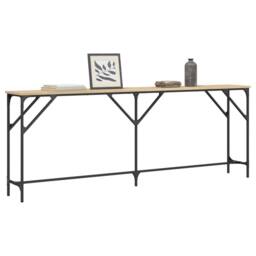 Berkfield Home Console Table Sonoma Oak 200x29x75 cm Engineered Wood in Brown - Size: 200 x 29 x 75 cm - thumbnail 3