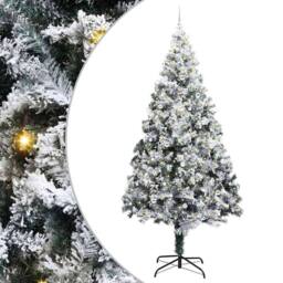 Berkfield Home Christmas Tree with 300 LEDs with Stand White 300 cm PVC - thumbnail 2