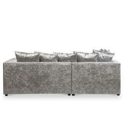 Snugg Furniture UK Limited (Left Hand) Aurora Crushed Velvet Corner Sofa in Silver - thumbnail 2