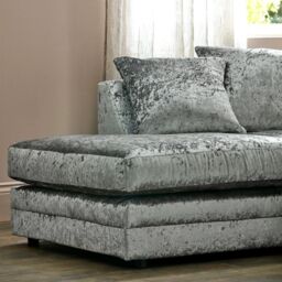 Snugg Furniture UK Limited (Left Hand) Aurora Crushed Velvet Corner Sofa in Silver - thumbnail 6