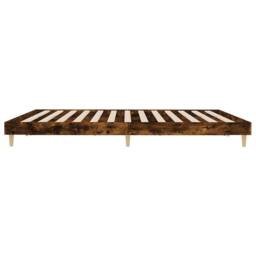 Berkfield Home Durable Bed Frame Smoked Oak 120x200 cm Engineered Wood in Brown - Size: Small Double - thumbnail 7
