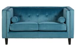 Orsina Felisa Two Seat Blue Velvet Sofa - thumbnail 6