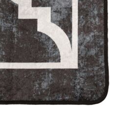 Berkfield Home Rug Washable Black & White 160x230 cm Anti Slip - Size: 100 cm diameter - thumbnail 3